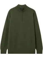 Pringle Of Scotland Zip Cashmere Jumper In Green