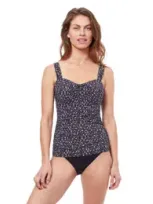 Profile By Gottex Bash D-cup Tankini Swim Top In Black White