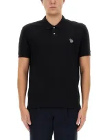 Ps By Paul Smith Ps Paul Smith Polo With Logo Patch In Black