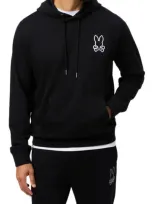 Psycho Bunny Hamilton Logo Fleece Hoodie In Black