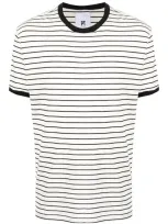 Pt Torino Stripe-print Short-sleeved T-shirt In Nude