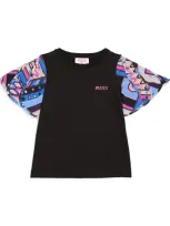 Pucci Junior Kids' Floaty-sleeve T-shirt In Black