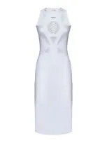 Puma X Coperni Cut-out Detailed Tech Fabric Midi Dress In White