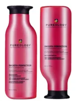 Pureology Smooth Perfection Shampoo And Conditioner Routine For Frizz Prone, Colour Treated Hair 266ml In White