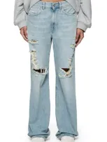 Purple Brand Destroyed Wide Leg Jeans In Light Indigo