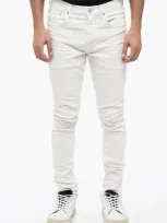 Purple Distressed Skinny Fit Denims 14,5cm In White