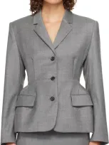 Pushbutton Gray Hourglass Single Blazer