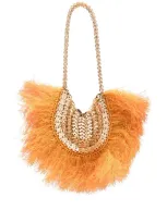 Rabanne 1969 Moon Fringe-detail Tote Bag In Orange