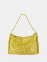 Rabanne Pixel Tube Small Hobo Bag In Gold