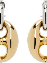 Rabanne Silver & Gold Eight Chunky Earrings In M715 Gold / Silver