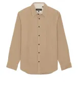 Rag & Bone Finch Corduroy Long Sleeve Shirt In Brown