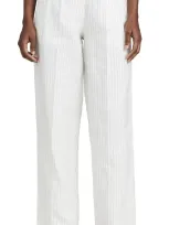 Rag & Bone Newman Linen Pants Whtstripe In 화이트 스트라이프