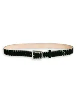 Rag & Bone Whipstitch Boyfriend Leather Belt In Black