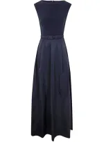 Ralph Lauren Noella Short Sleeve Gown In Refined Navy