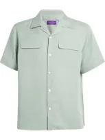 Ralph Lauren Purple Label Lyocell Short-sleeve Shirt In Green