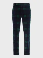 Ralph Lauren Purple Label Gregory Hand-tailored Plaid Trouser In Black Multi