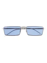 Ray Ban Emy 59mm Tinted Rectangular Sunglasses In Silver