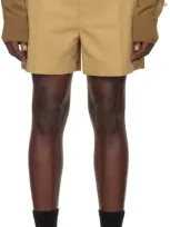 Recto Beige Pin Tuck Shorts