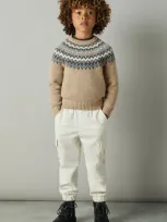 Reiss Mouse Melange Fair-isle Jumper With Cotton And Wool