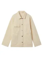 Reiss Women's Clayton Cotton Shacket In Cream