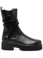 René Caovilla Juniper 45 Biker Boots In Black