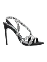 René Caovilla Crystal Sandal In Black