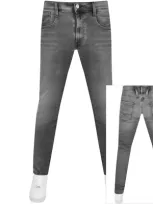 Replay Anbass Slim Fit Mid Wash Jeans Grey