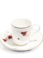 Richard Brendon X V & A Dragon Flower Espresso Cup And Saucer Set In Neutral