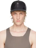 Rick Owens Black Champion Edition Baseball Cap In 09 Black