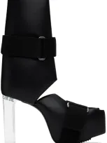 Rick Owens Black Splint Kiss Heels In 90 Black/clear