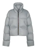 Rick Owens Blue Down Jacket In Pale Blue