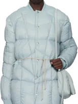 Rick Owens Blue Porterville Flight Liner Down Coat In 36 Pale Blue