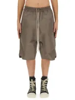 Rick Owens Elasticated Drawstring Waistband Shorts In Beige