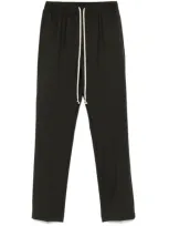 Rick Owens Drawstring Slim Long Trousers In Dark Dust