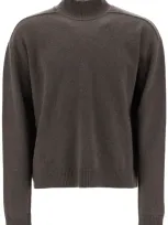 Rick Owens High-neck Cashmere Pullover Sweater In Grey