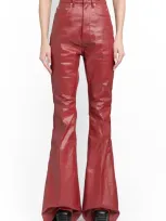 Rick Owens Cardinal Red Bootcut Trousers For Women