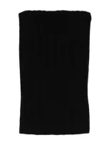 Rick Owens Ribbed-knit Tube Scarf In Black