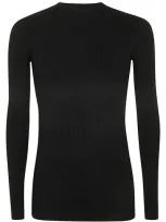 Rick Owens Ribbed Round Neck Sweater Clothing In Black