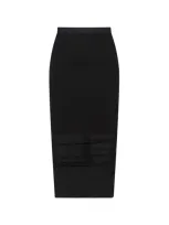 Rick Owens Sheath Midi Skirt In Black  