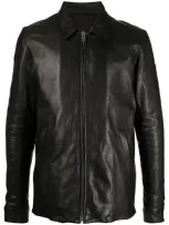 Rick Owens Zip-up Leather Jacket In Black