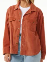 Rip Curl Stevie Corduroy Button-up Shirt In Dark Rust