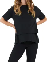 Ripe Maternity Claud Cotton Blend Maternity/nursing T-shirt In Black