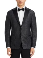 Robert Graham Metallic Paisley Jacquard Modern Fit Dinner Jacket In Black/silver