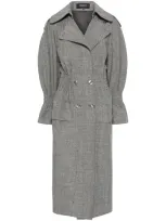 Rochas Double-breasted Coat In Grey