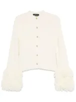 Rochas Textured Cardigan In White