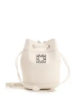 Roger Vivier Très Vivier Leather Bucket Bag In White