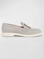 Roger Vivier Viv Rangers Buckle Loafer In Grigio Chiaro