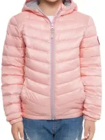 Rokka&rolla Kids' Ultra Light Quilt Packable Down Jacket In Sweet Pink