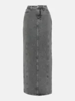 Rotate Birger Christensen Embellished Denim Maxi Skirt In Grey