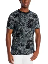 Rta Clyde Bandana Patchwork Graphic Tee In Black